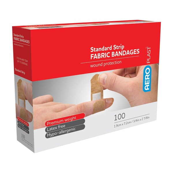 Aero Healthcare Fabric Strip Bandages 3/4in x 3in 100/box AFP501 - main